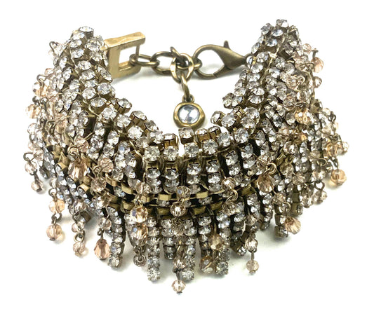 FR024 BR-Rhinestone Fringe Bracelet