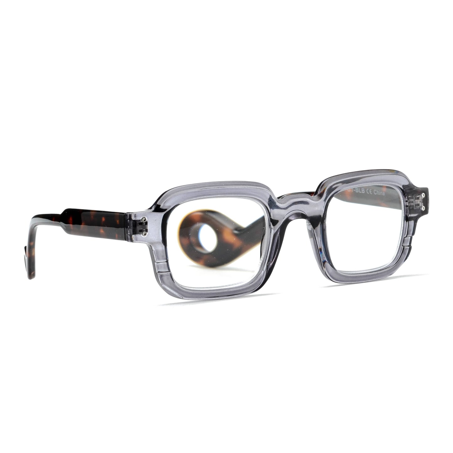 CAIN | Transparent Grey | Tortoise Temples | Blue Light