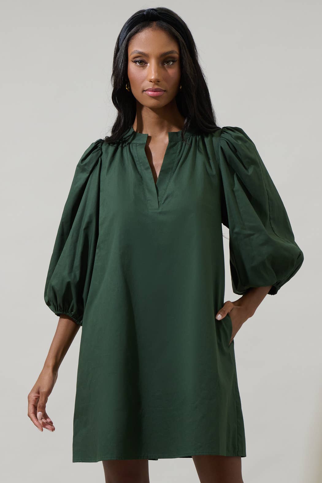 Victoria Shift Split Neck Dress