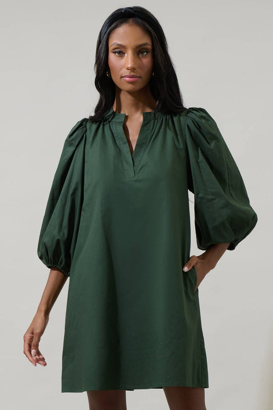 Victoria Shift Split Neck Dress