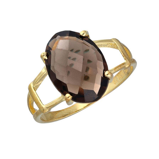 Smoky Quartz Solitaire Ring