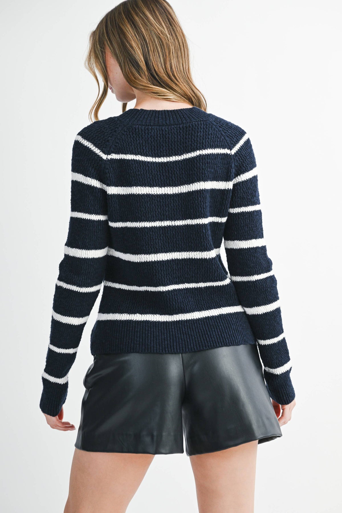 Chunky Ribbed Stripe Crewneck