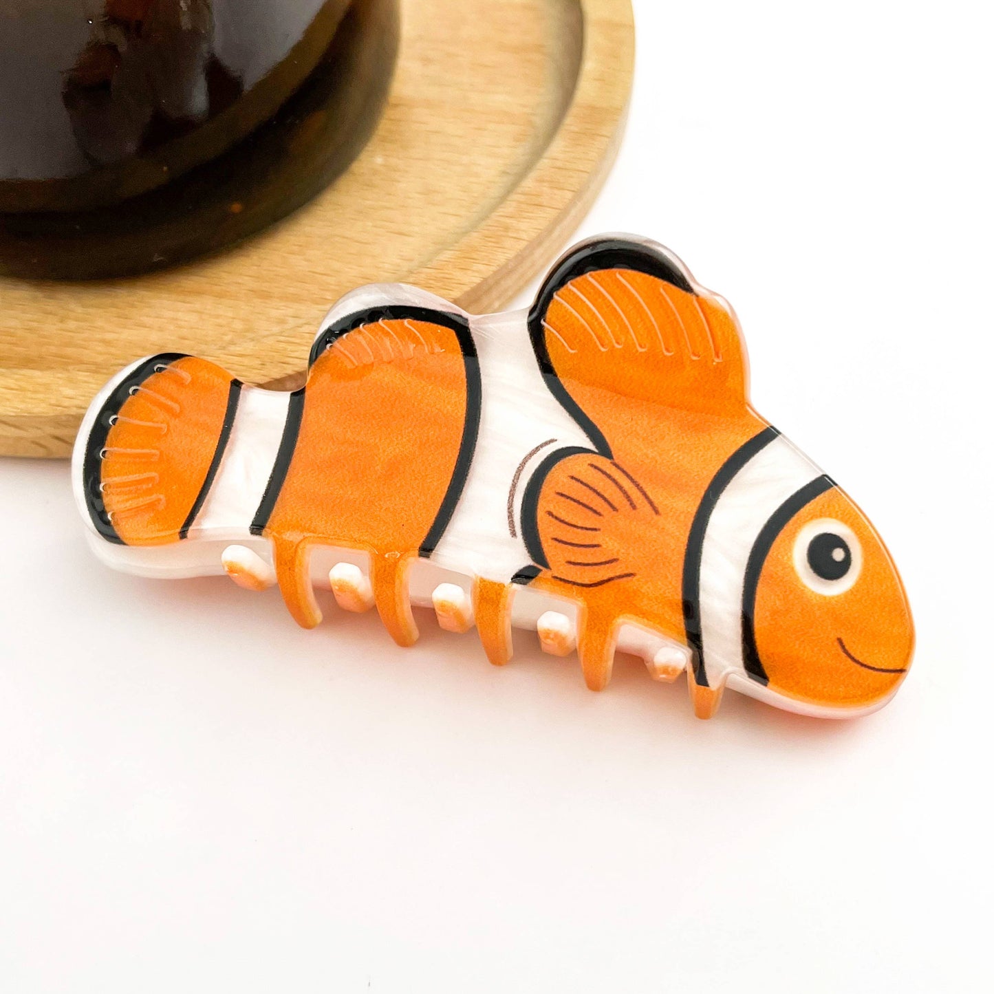 Cute Clownfish Hair Claw Clip, Orange Fish Hair Accessories