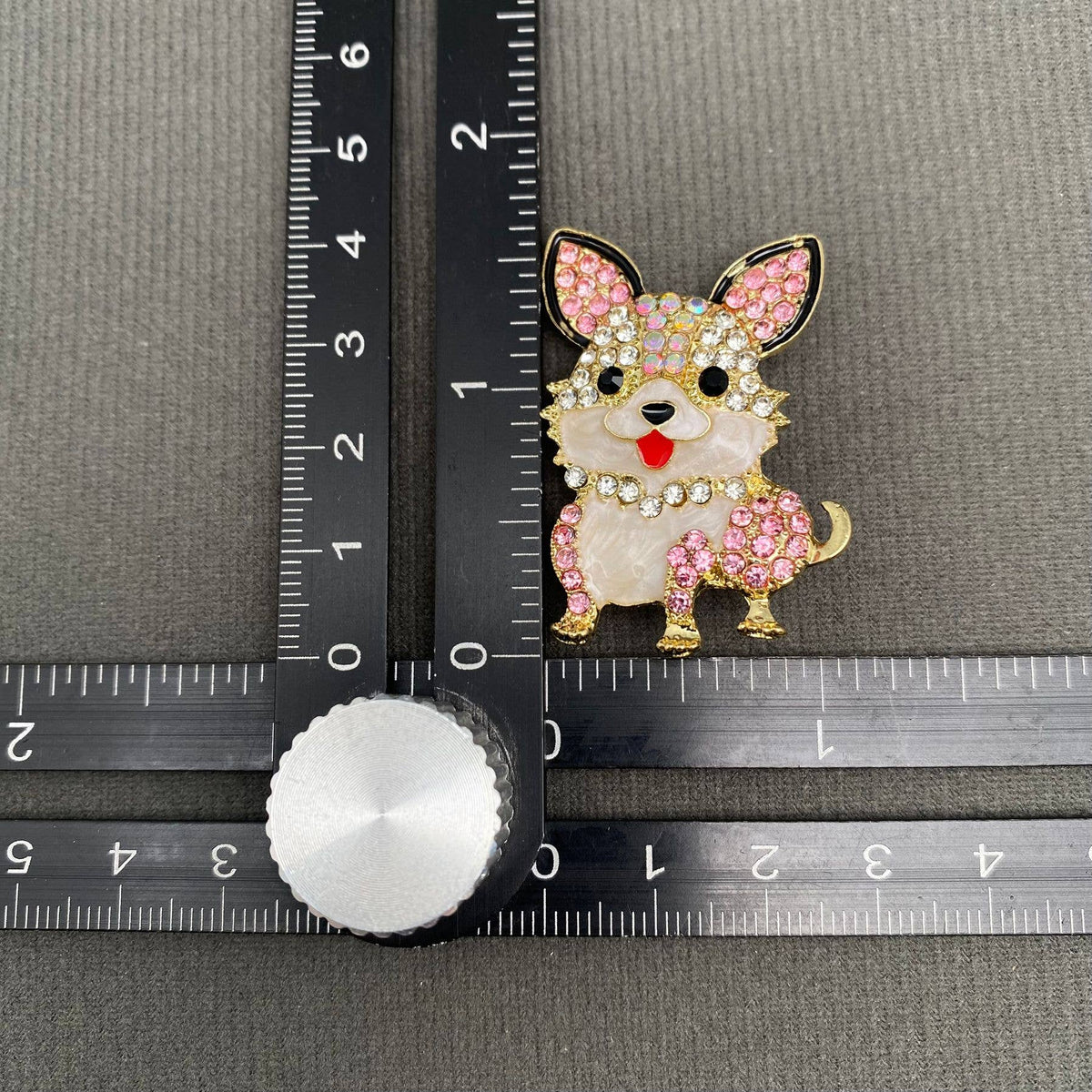 Hinestone Inlaid Enamel Puppy Brooch