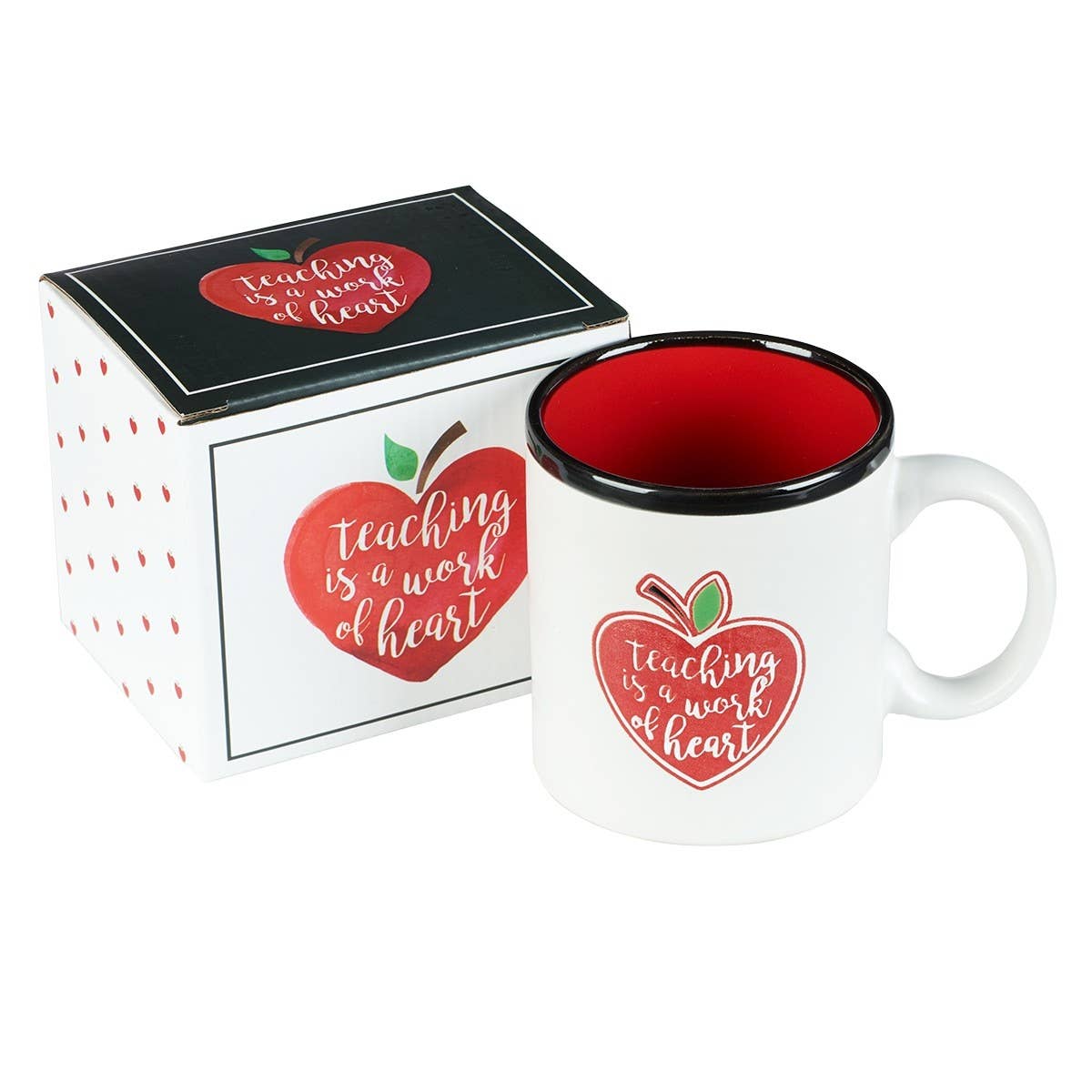Mug White/Red Apple Teaching is a Work of Heart