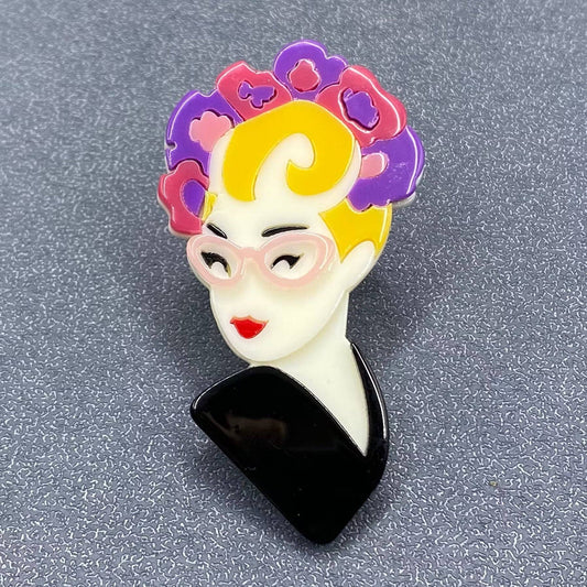 Creative Beauty Portrait Acrylic Brooch