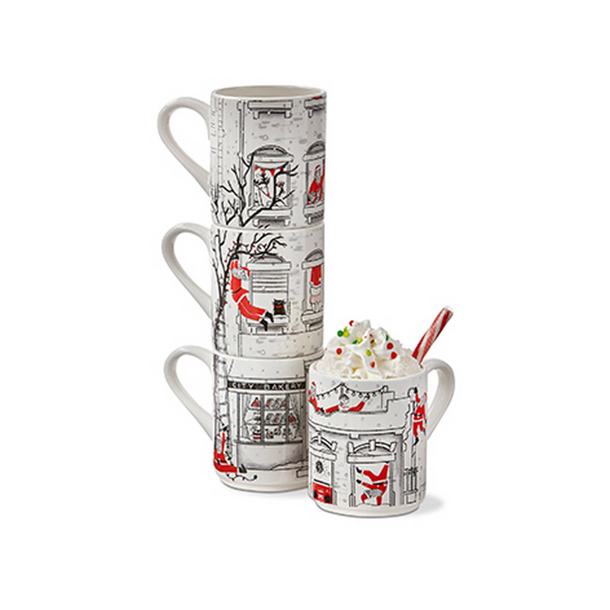 Santa Cityscape Stacking Mugs - sold separately