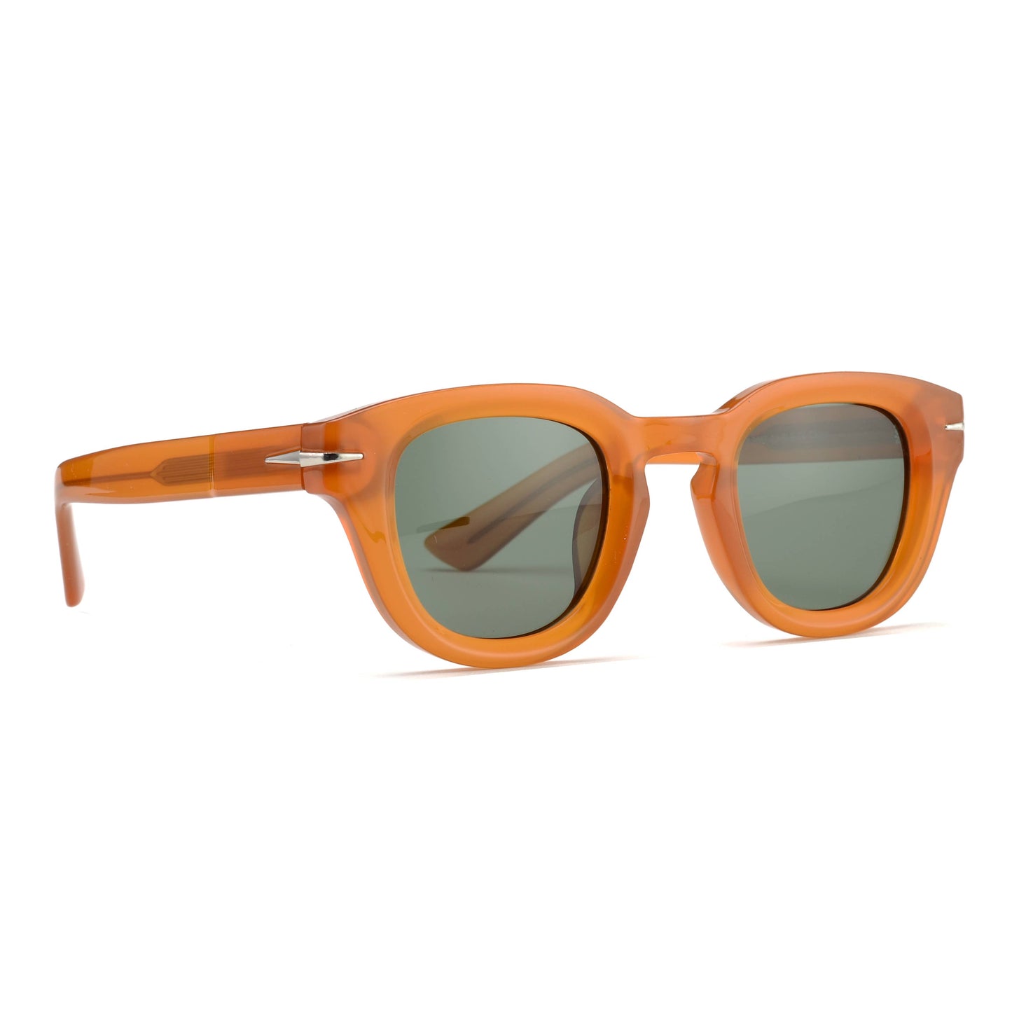 Sunglasses - RAVI |Transparent Caramel | Green Lens