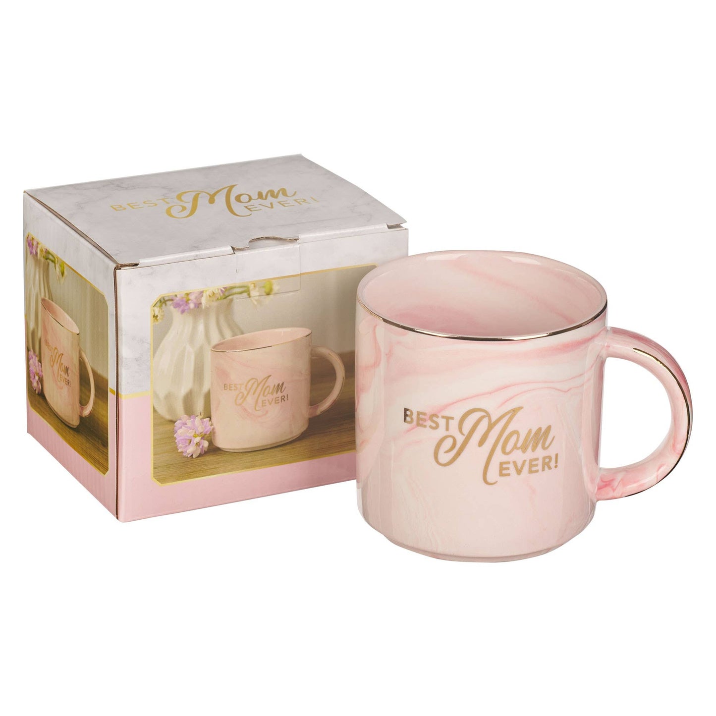 Mug Pink Marbled Best Mom Ever