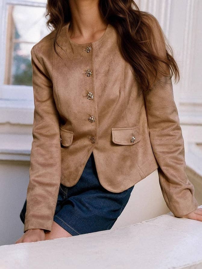 Chanel Style Short Jacket - Camel