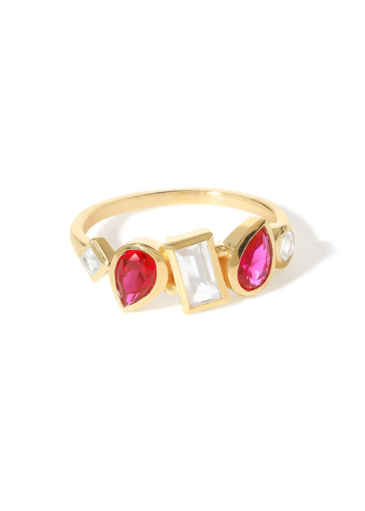Celestial Alignment Ruby Flare Ring