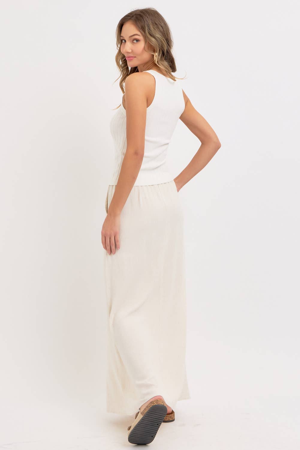 LINEN PULLOVER MAXI SKIRT