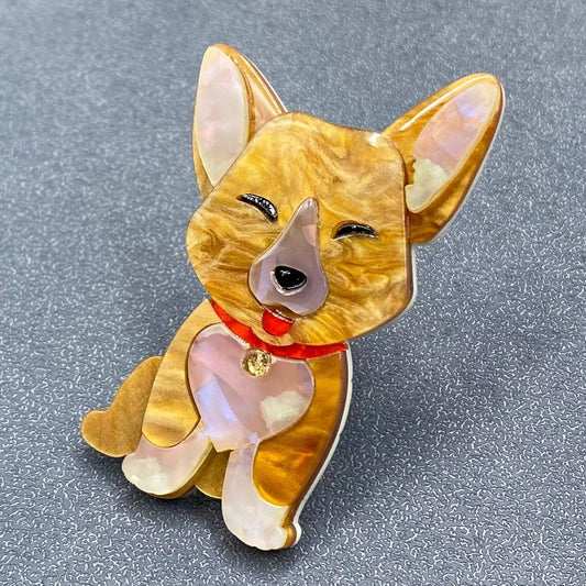 Corgi Dog Acrylic Brooch
