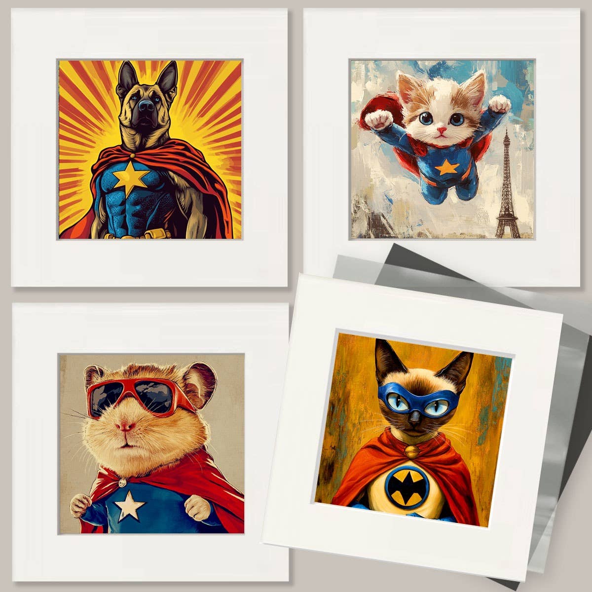 Black Lab to the Rescue! - Pet Superheros Art Prints – 8″x10″ Artwork for 11″x14″ Frame