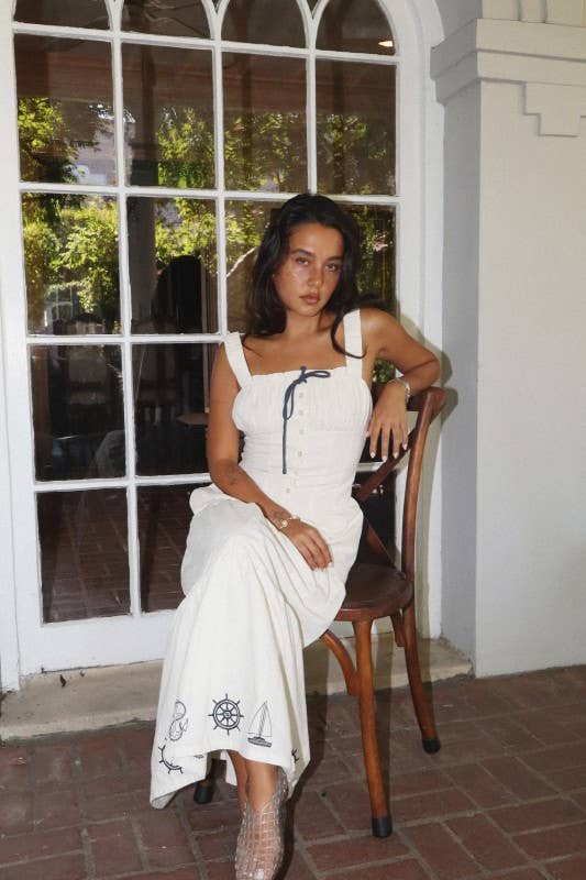 Nautical Tie Maxi Dress