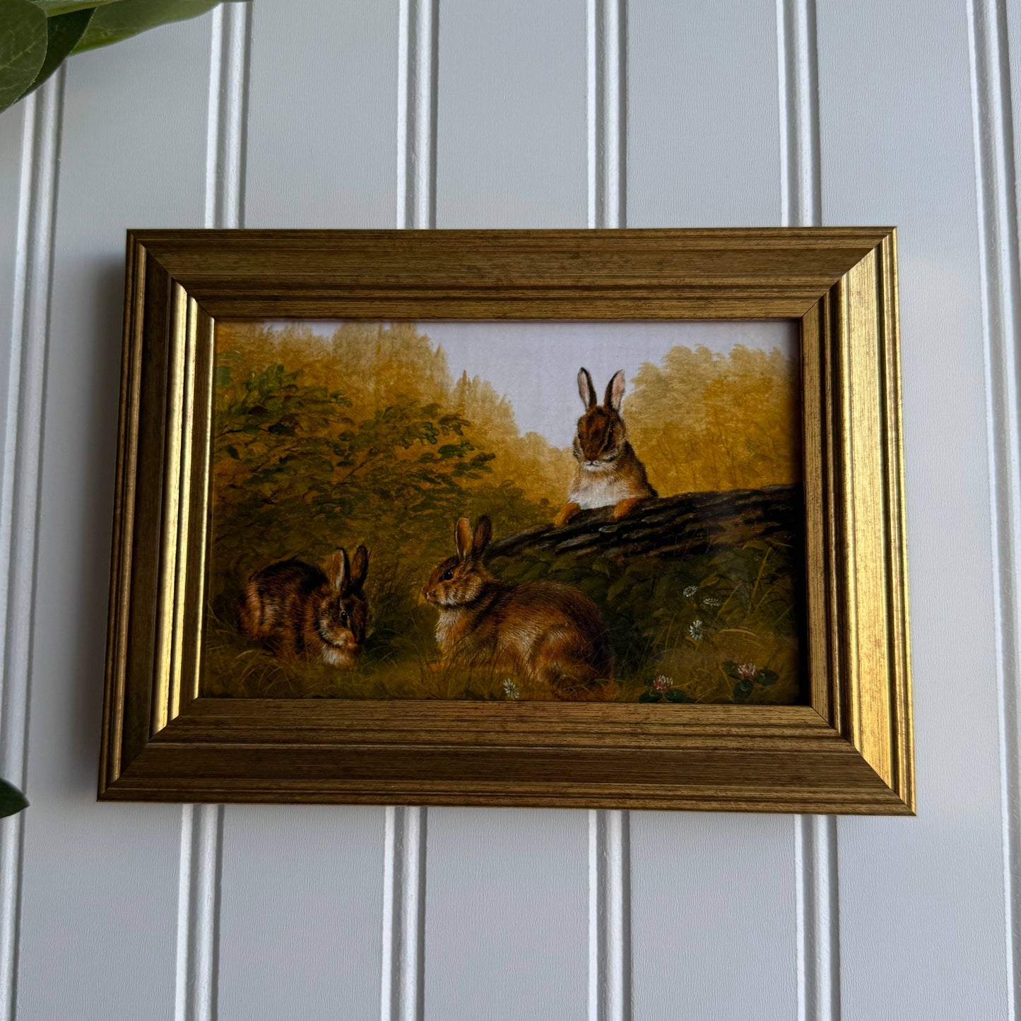 Vintage Style Bunnies Art Print gallery wall Framed