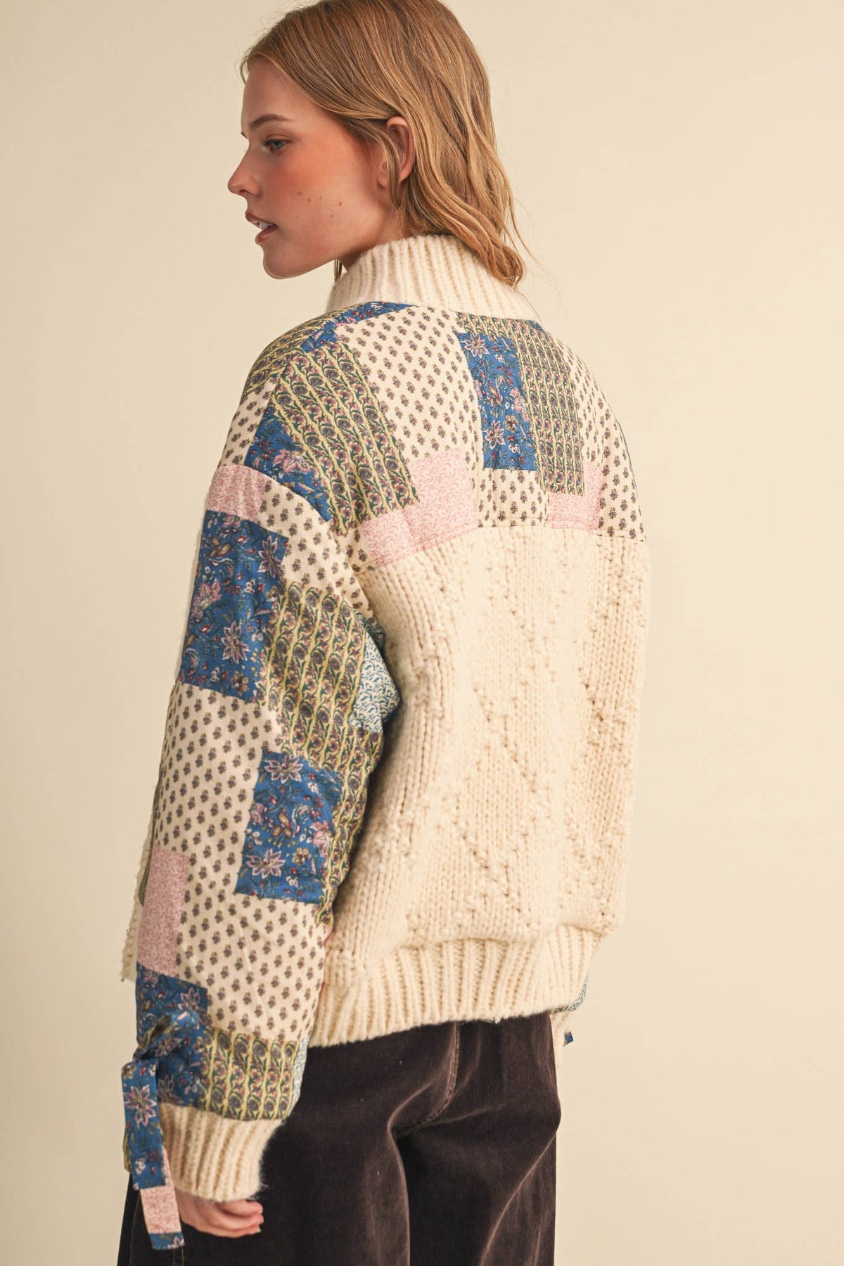 MIXED MEDIA PATCH PRINT JACKET