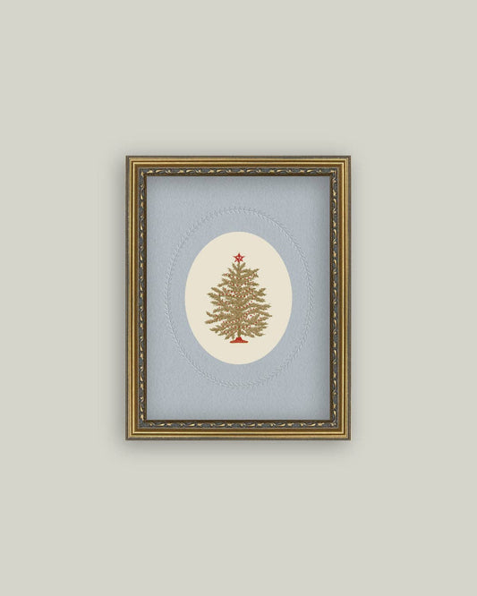 Christmas Tree with Blue Mat