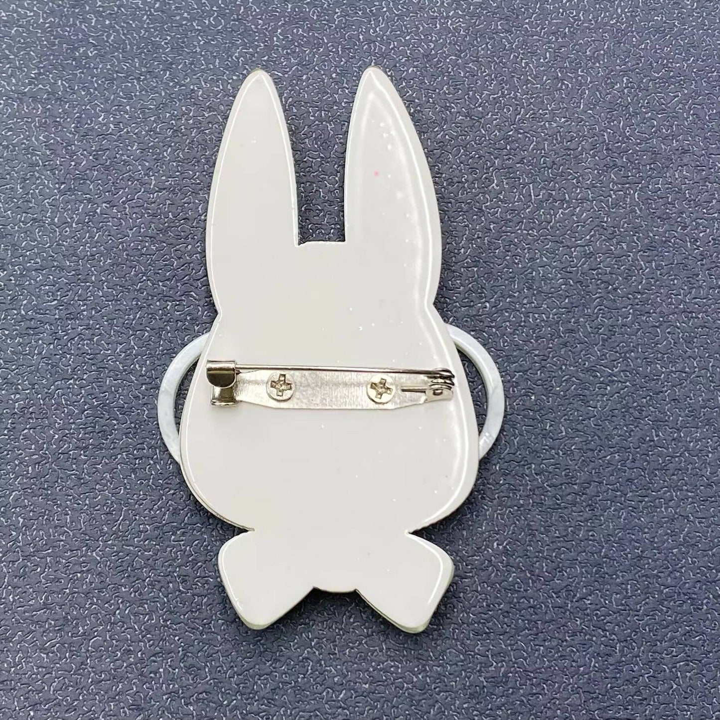 Rabbit with Glasses Acrylic Brooch