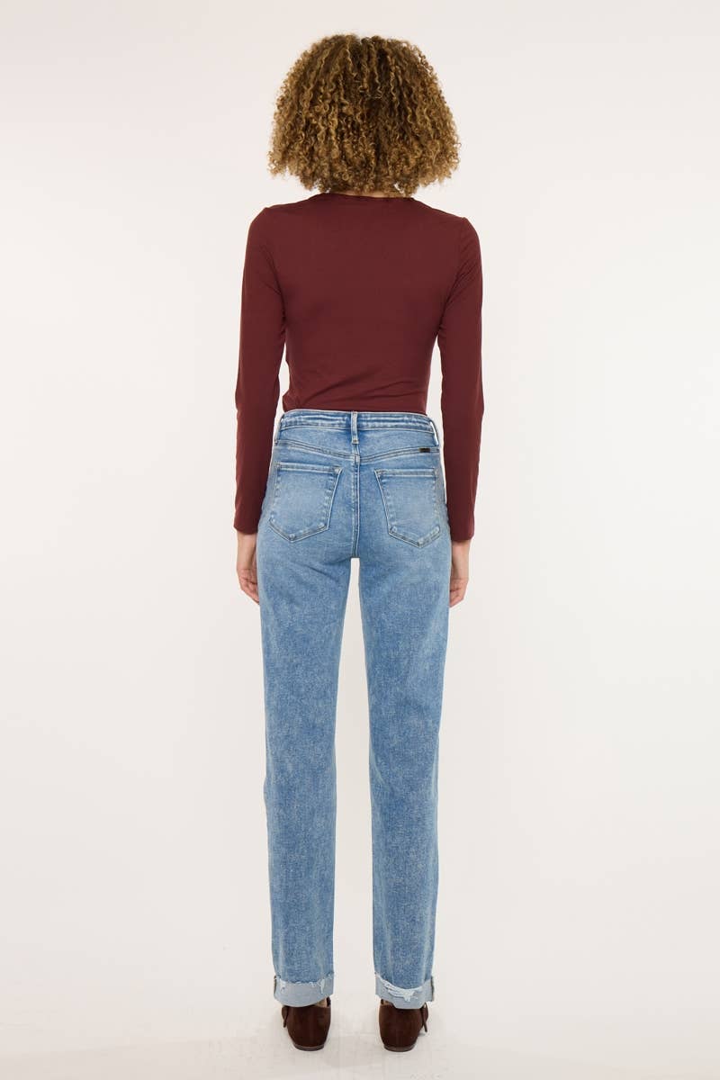HIGH RISE SLIM STRAIGHT JEANS