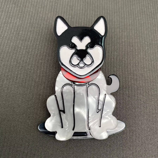 Black Shiba Inu Acrylic Brooch