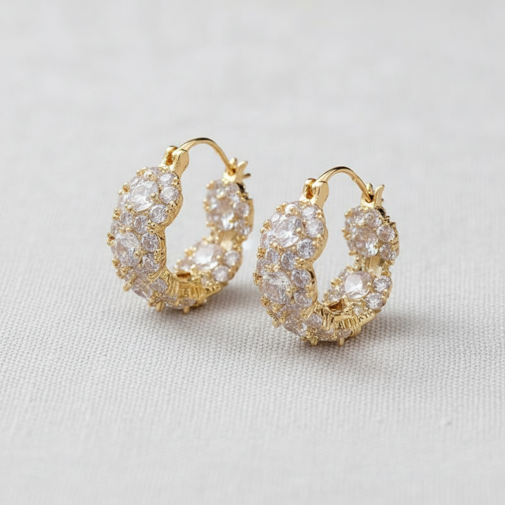 Luxury Zircon Circle Hoop Earrings