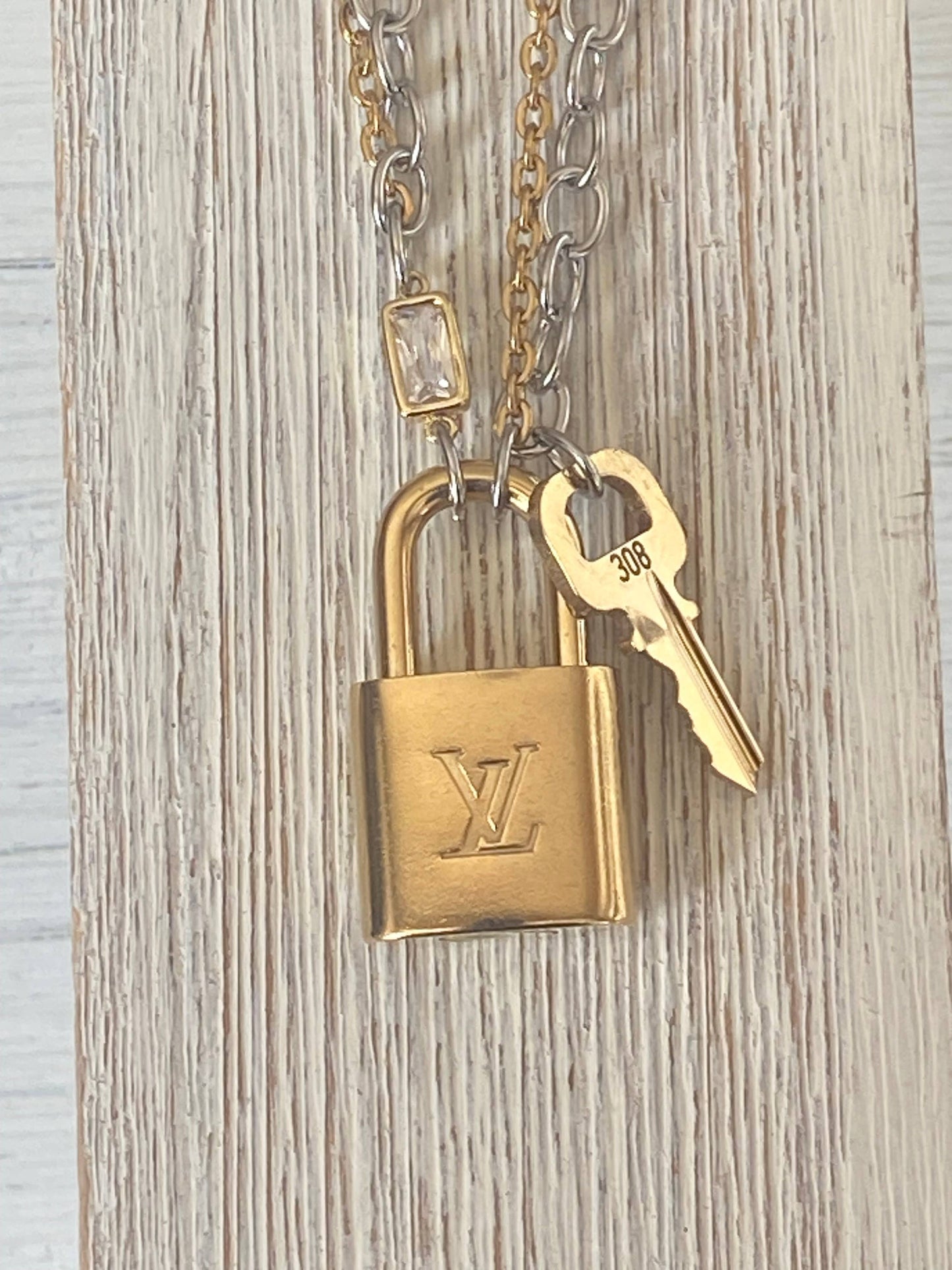 Upcycled Louis Vuitton Lock Necklace - Repurposed LV