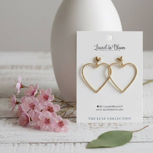 Sweetheart Rope Heart LUXE Drop Earrings