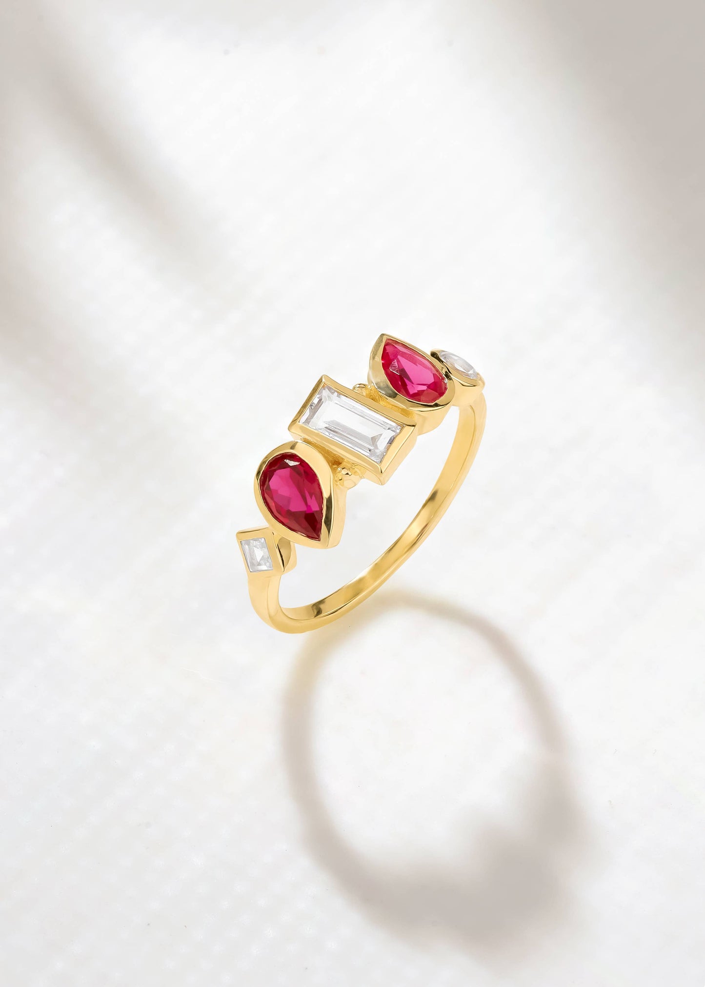 Celestial Alignment Ruby Flare Ring
