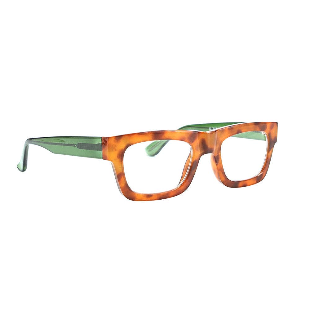 OLLIE | Amber Tortoise / Green | Blue Light Blocking