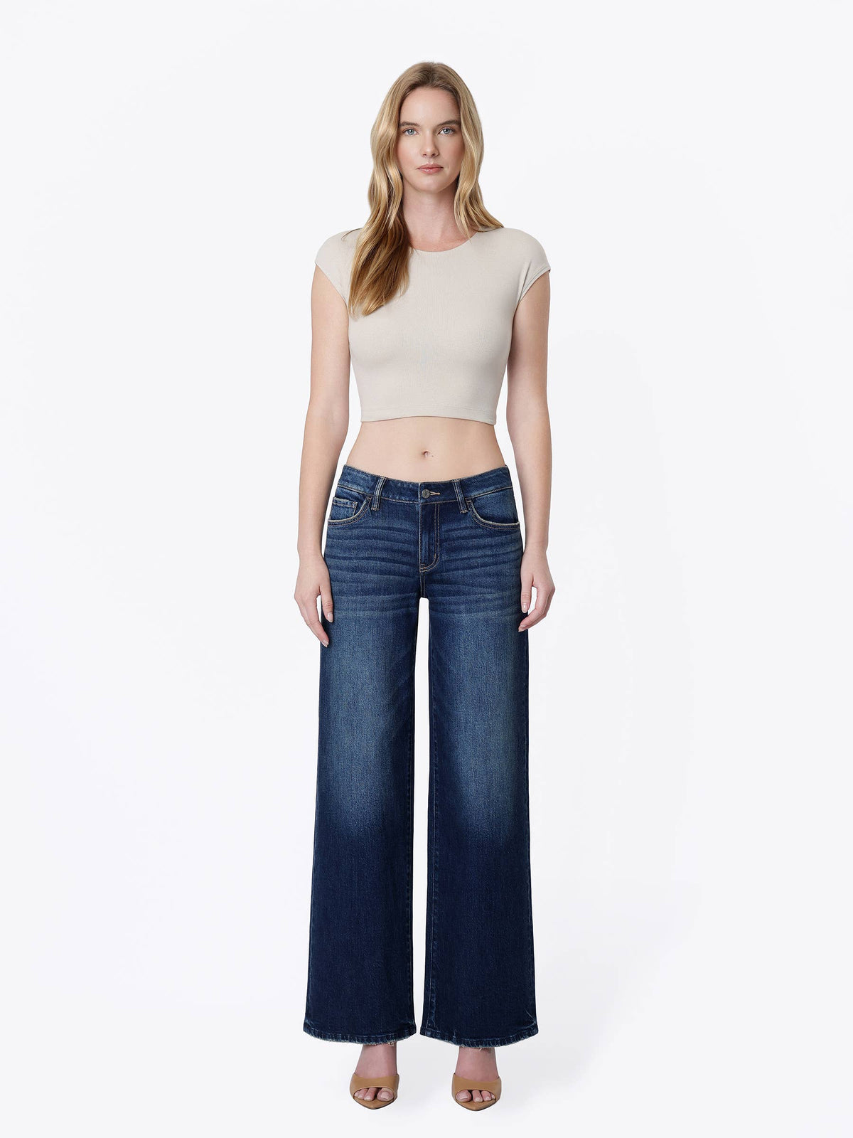 DARK WASH TINTED WIDE JEANS