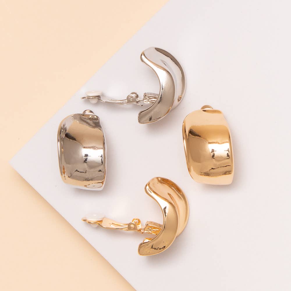 Huggie Metal Clip Earrings
