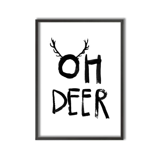 Kids Framed Art Print | Oh Deer by Treechild