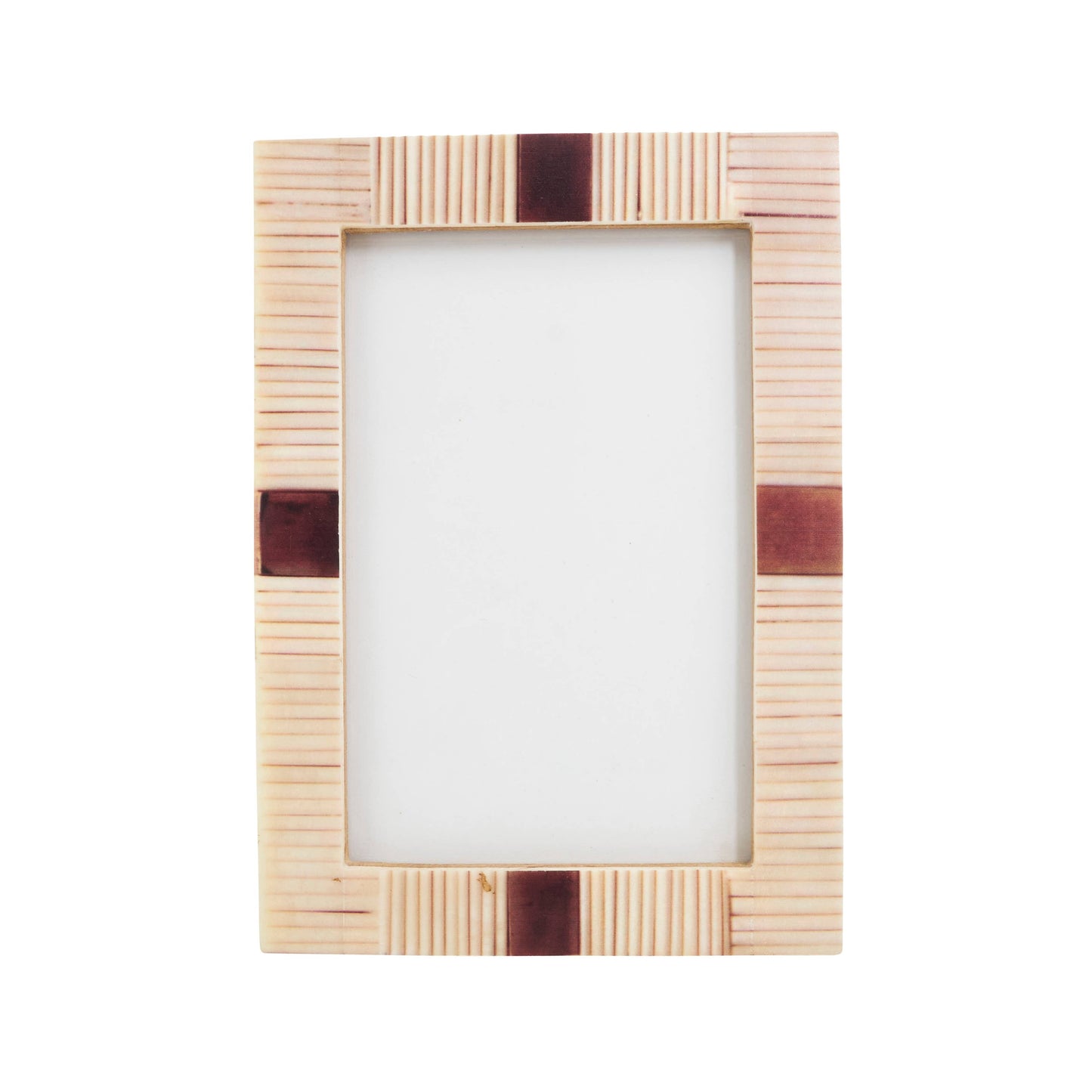 Artisan Ribbed Bone Photo Frame