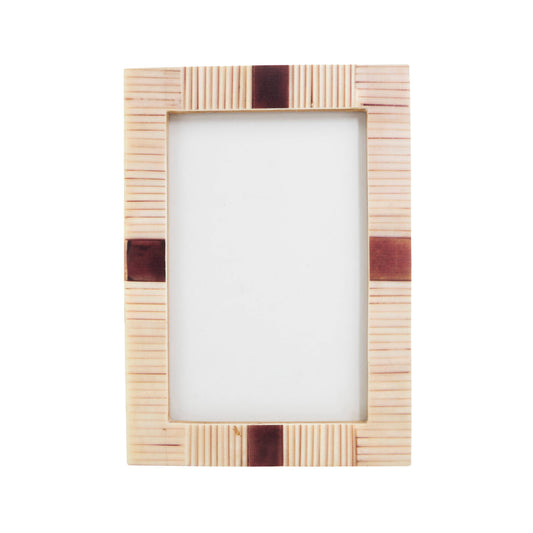 Artisan Ribbed Bone Photo Frame