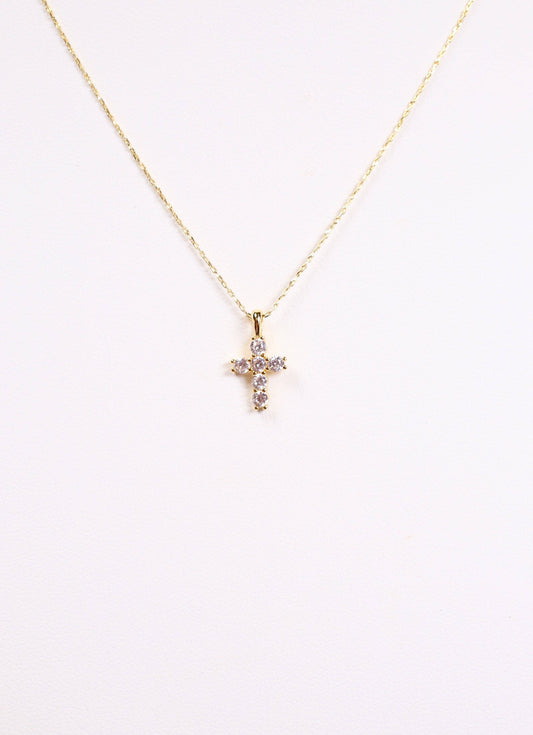 Kitty Cross Necklace GOLD