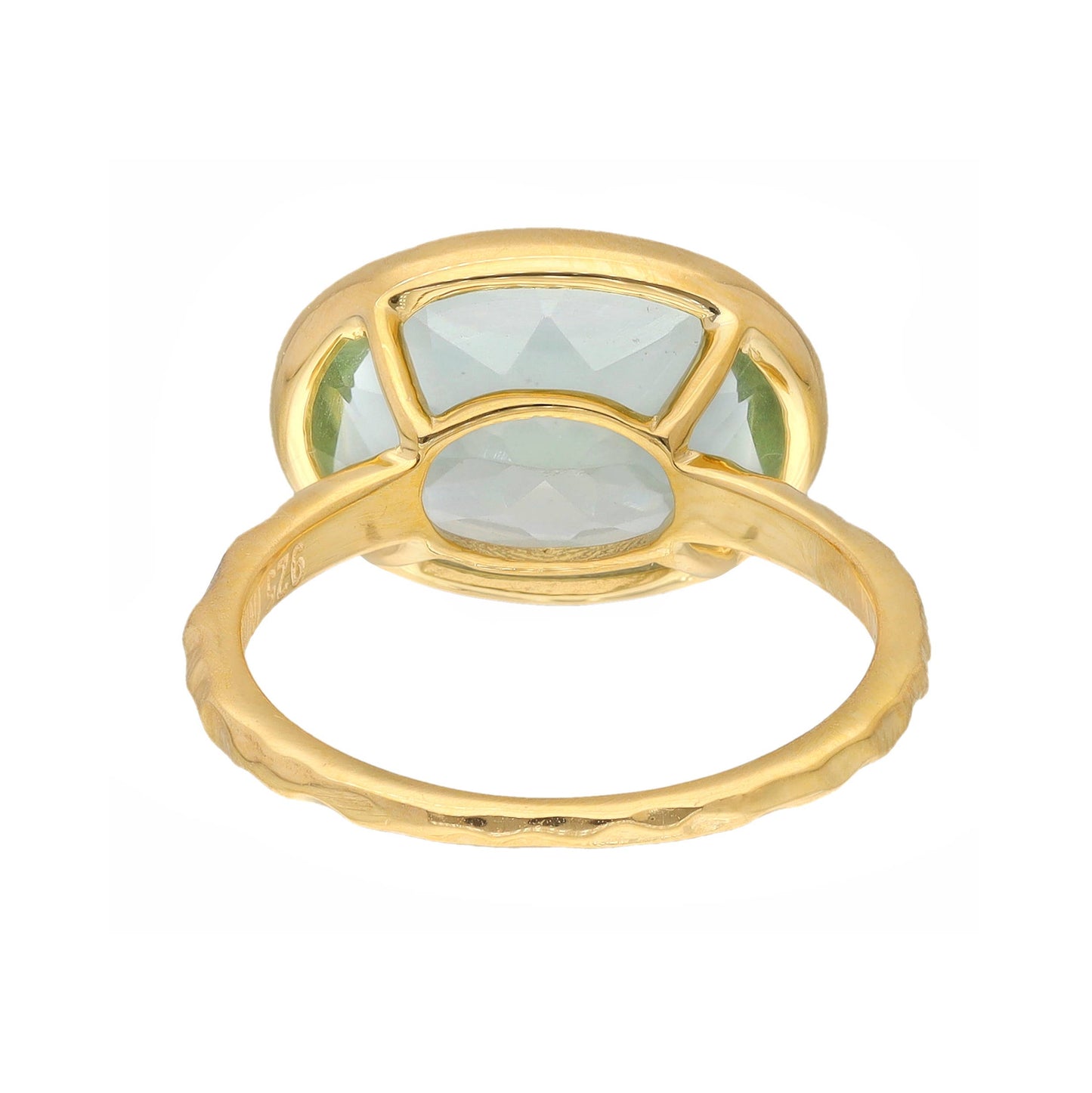 Green Amethyst Solitaire Ring