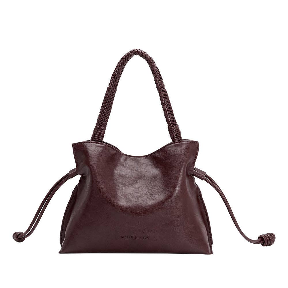 Moira Burgundy Vegan Leather Top Handle Bag