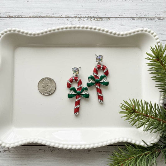 Peppermint Stick Candy Cane Earrings
