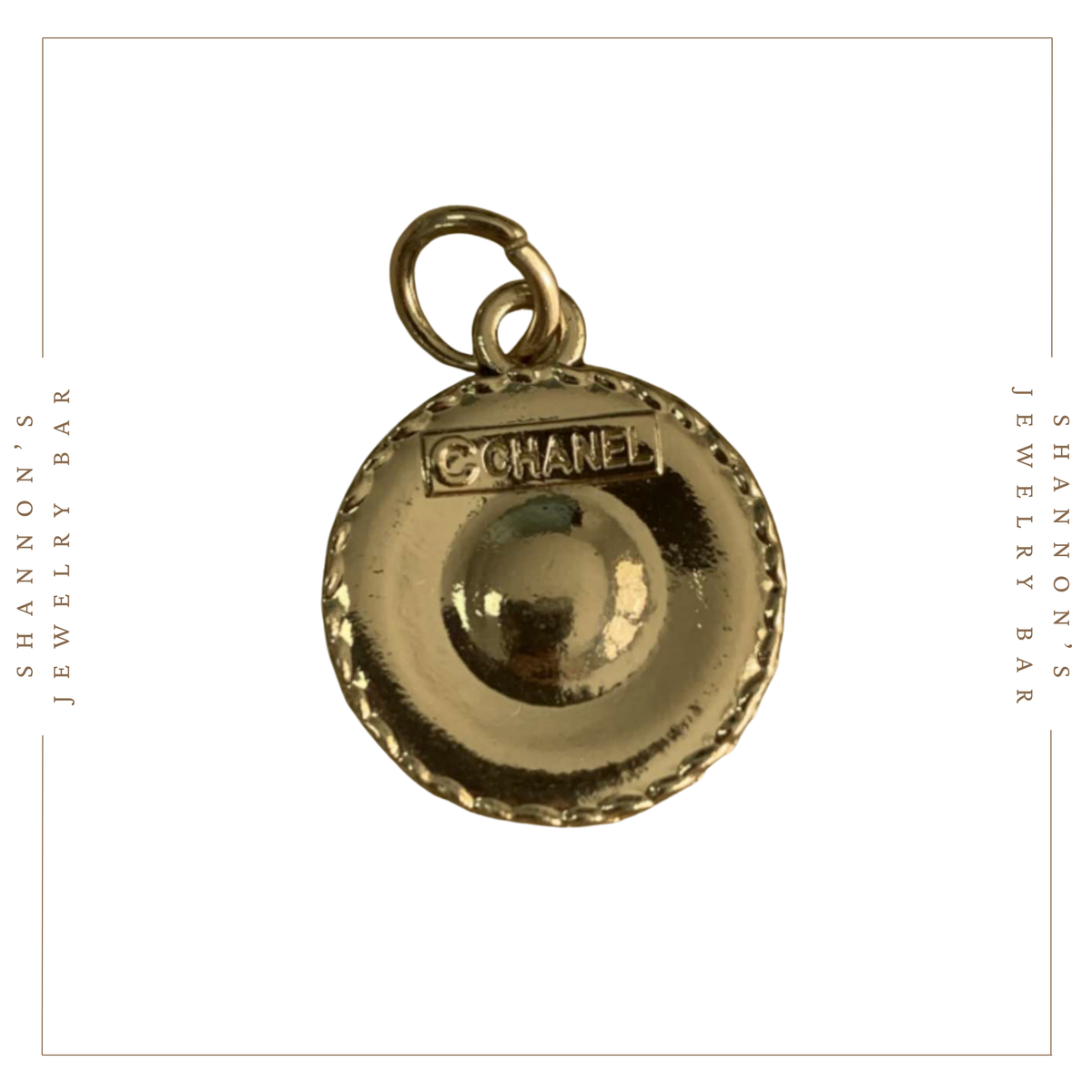 CHANEL Charm Zipper Pull CC Black OR White Round Metal Charm