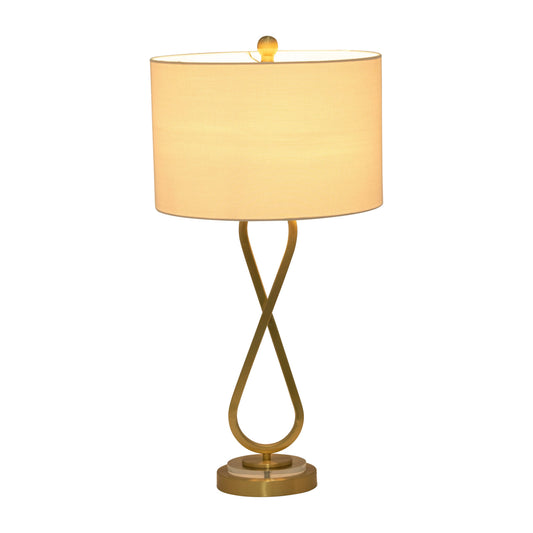 28 in. Metallic Gold Metal Infinity Table Lamp