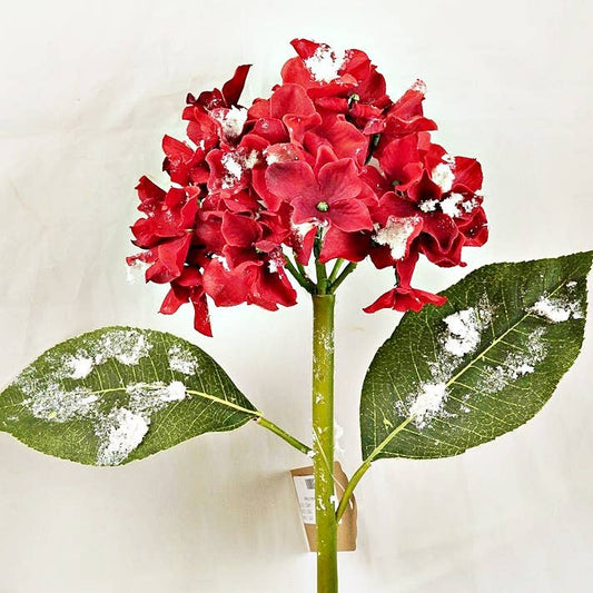 Snowy Hydrangea Pick-Red