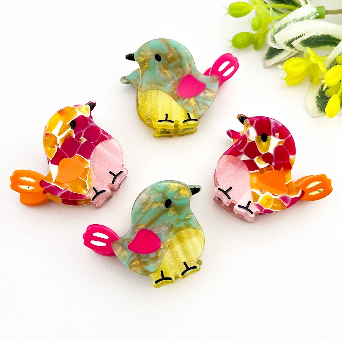 Mini Bird Cute & Whimsical Animal Acetate Hair Claw Clip