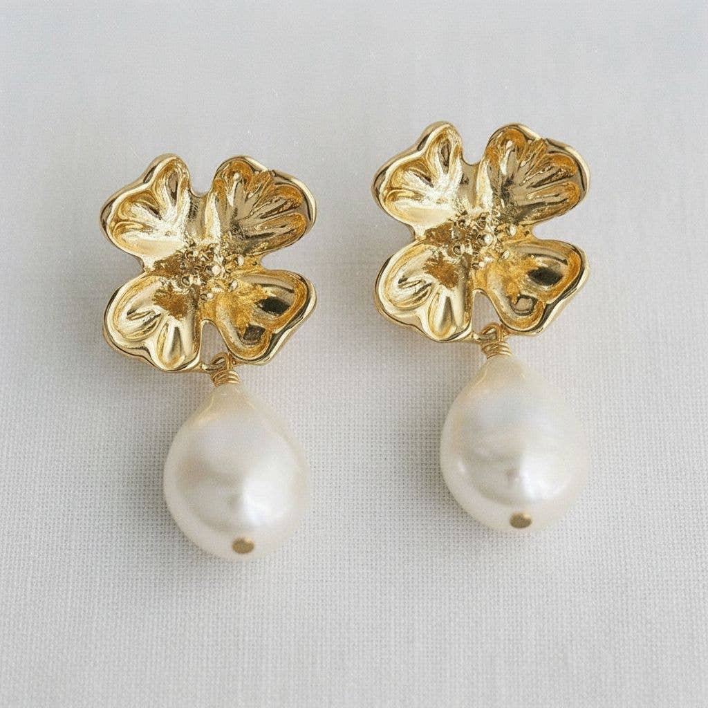 Baroque-Inspired Freshwater Pearl Drop Earrings