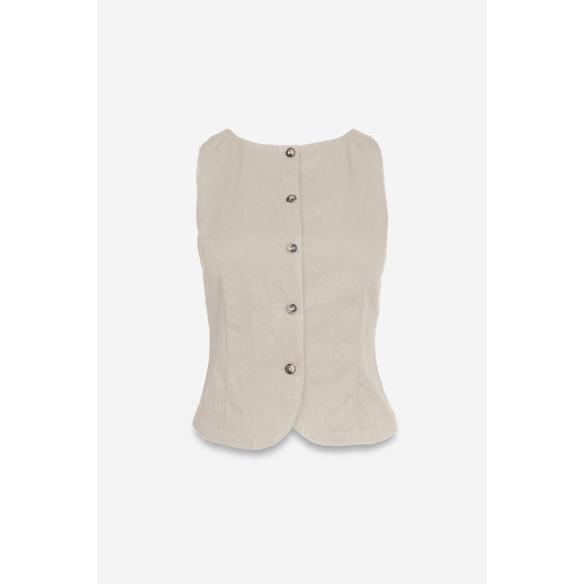 Sleeveless Woven Vest With Back Tie