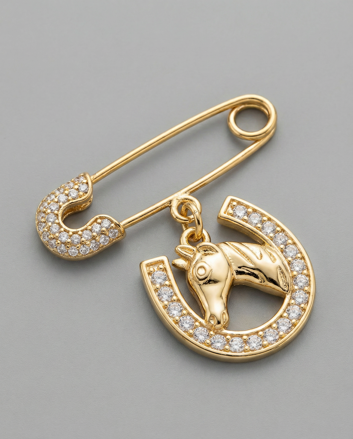 Equestrian Brooch with Horseshoe