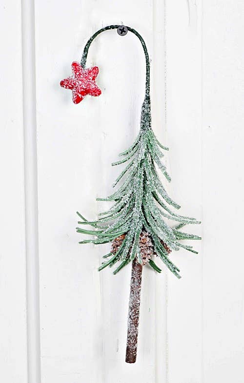 Snowy Shooting Star Mini Tree Ornament-Green