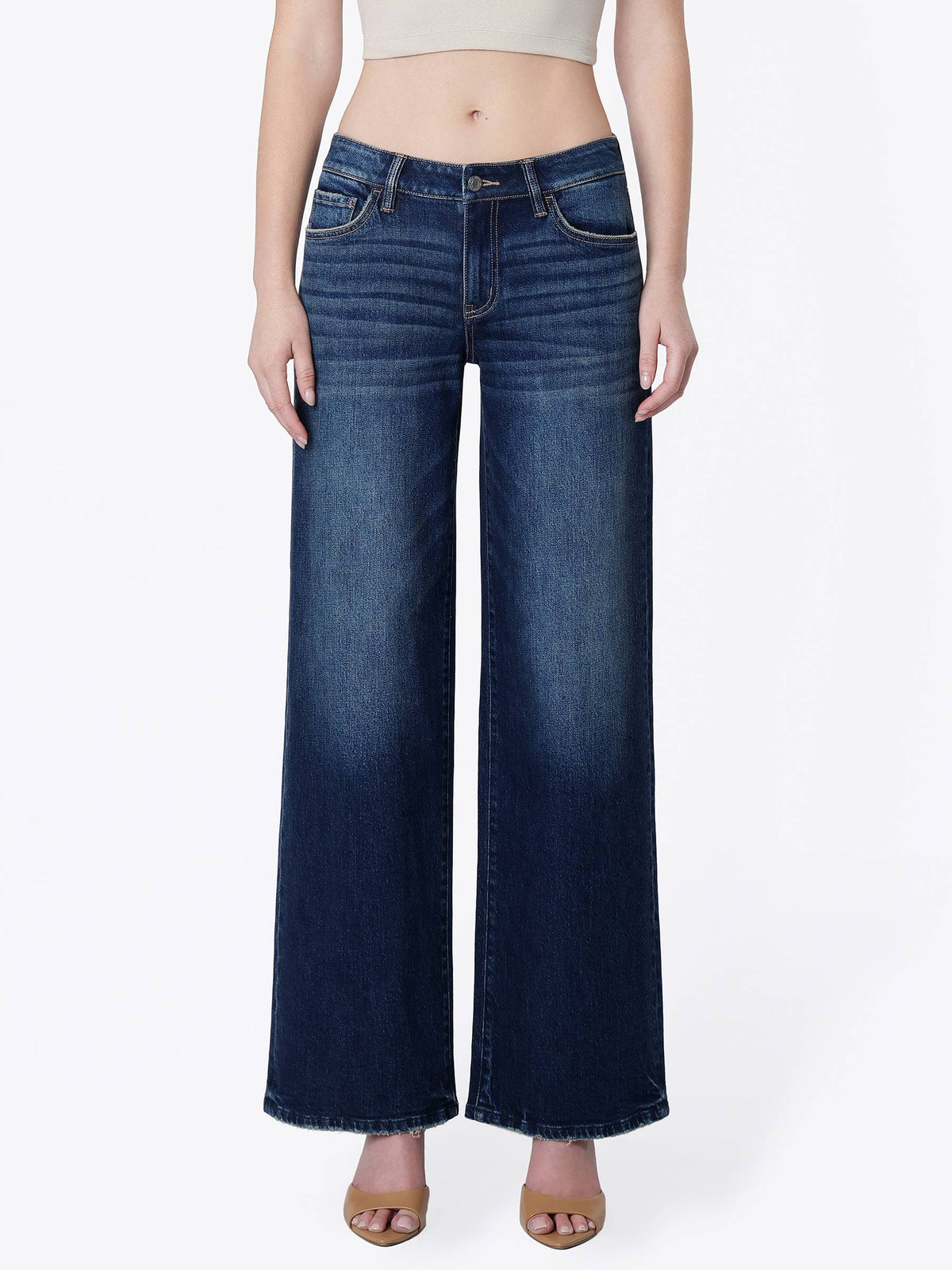 DARK WASH TINTED WIDE JEANS