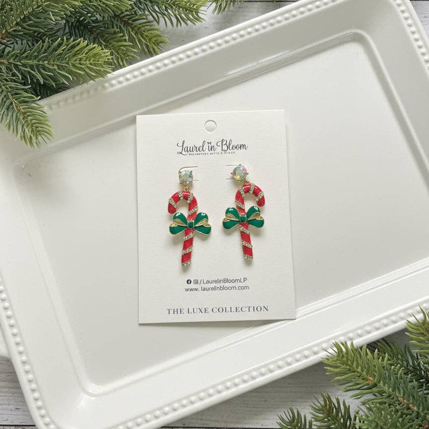 Peppermint Stick Candy Cane Earrings
