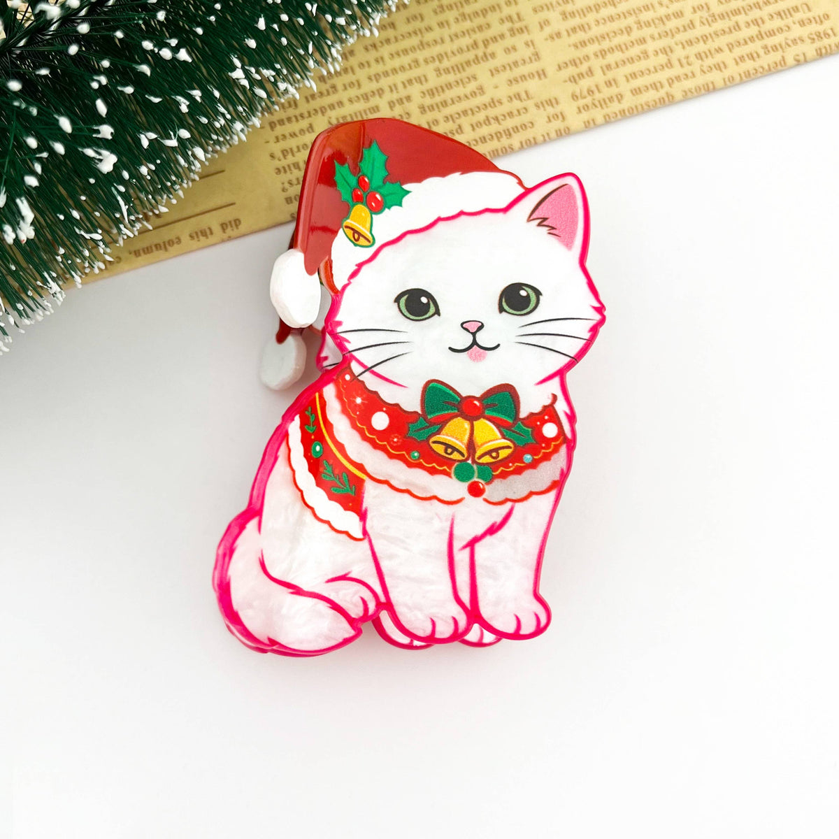 Christmas Hat Animal Hair Claw Clip